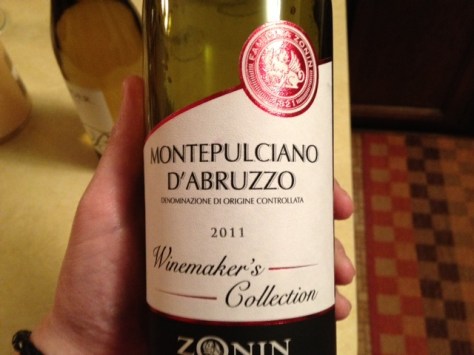 2011 Zonin Montepulciano d'Abruzzo, Abruzzo, Italy.