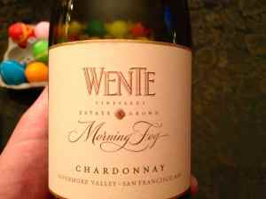 Wente Vineyards 2011 Morning Fog Chardonnay, Livermore, California, USA.