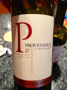 2007 Provenance Vineyards Cabernet Sauvignon TK2 Beckstoffer To-Kalon Vineyard, Napa Valley, CA, USA.