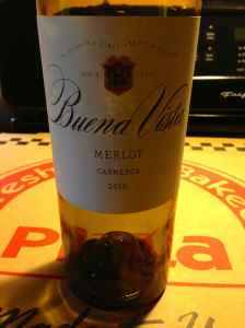 Buena Vista 2010 Carneros Merlot, Sonoma, California, USA.