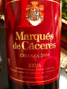 Marques de Caceres Rioja Crianza Red 2008, Spain.