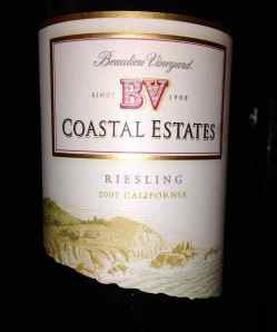 BV Coastal Estates 2007 Riesling, California, USA