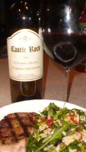 The 2010 Castle Rock Cabernet Sauvignon, with Columbia Valley grapes cellared and bottled in Geyserville, California, USA.