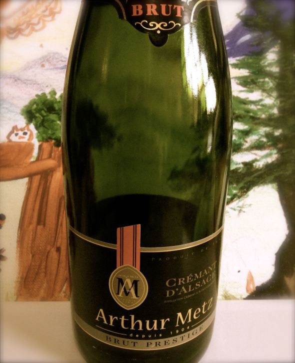 Cremant d'Alsace Arthur Metz Brut Prestige, France.