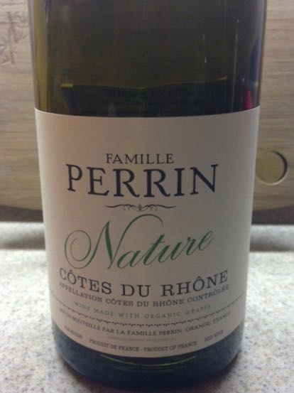 2012 Famille Perrin, Nature Cotes du Rhone, Orange, France.