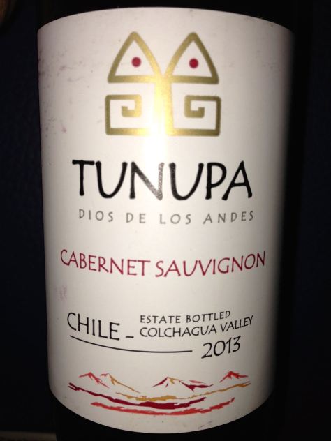 2013 Tunupa Dios De Los Andes, Cabernet Sauvignon, Chile.