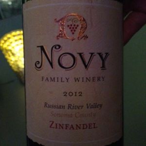 2012 Novy Family Winery Zinfandel, Russian River Valley, Sonoma County, California, USA.