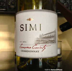 2013 Simi Chardonnay, Sonoma, California, USA.