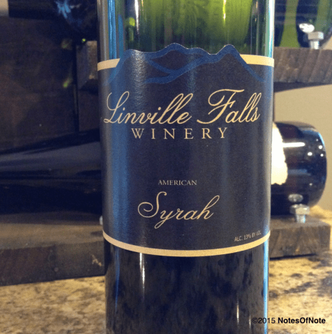 2013 American Syrah, Linville Falls Winery, Newland, North Carolina, USA.