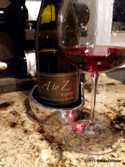 2013 A to Z Pinot Noir, Willamette Valley, Oregon, USA.