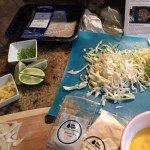 The cod kedgeree in the prep stage.
