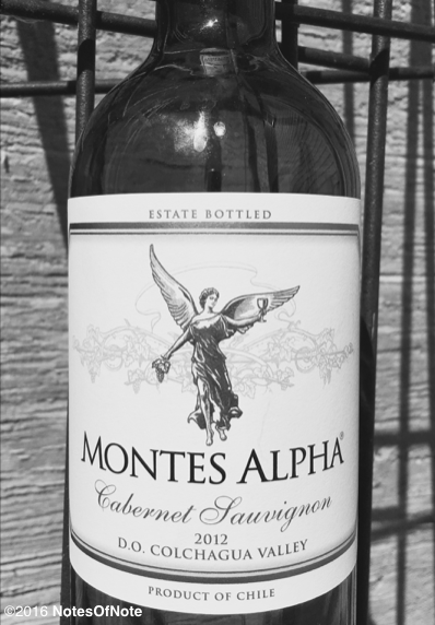 2012 Montes Alpha Cabernet Sauvignon, Colchagua Valley, Chile.