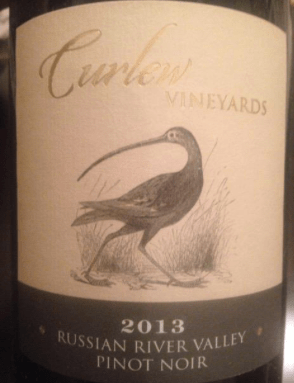 2013 Pinot Noir, Curlew Vineyards, Russian River Valley, California, USA.