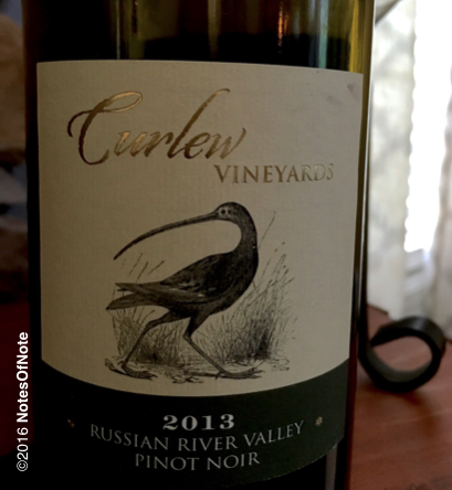 2013 Pinot Noir, Curlew Vineyards, Russian River Valley, California, USA.