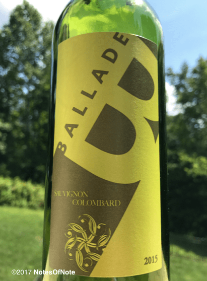 2015 Sauvignon Colombard, Domaine de Ballade, Gascogne, France.