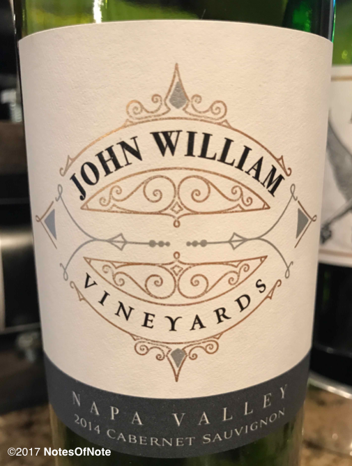 2014 Cabernet Sauvignon, John William Vineyards, Napa Valley, California, USA.