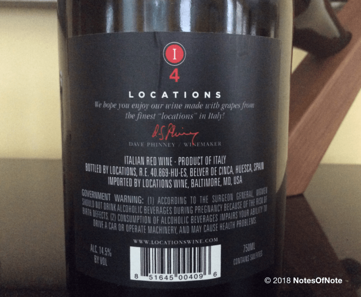 I4 Locations Wine, Italy.
