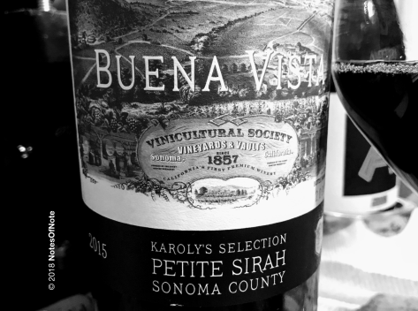 2015 Karoly's Selection Petite Sirah, Buena Vista Winery, Sonoma County, California, USA.