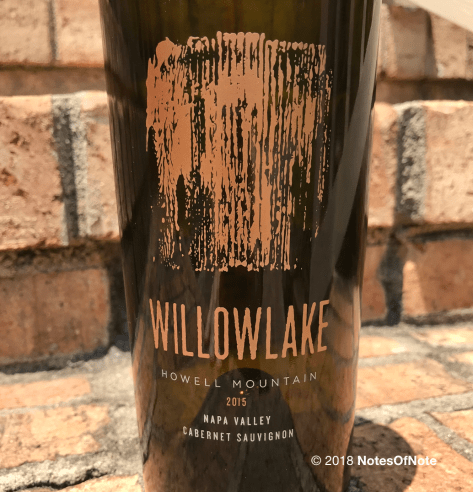 2015 Willowlake Cabernet Sauvignon, Willowlake Wines, Napa Valley, California, USA.