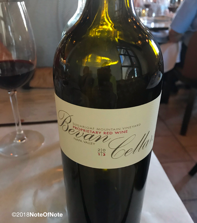 2013 Sugarloaf Mountain Vineyard Proprietary Red, Bevan Cellars, Napa Valley, California, USA.
