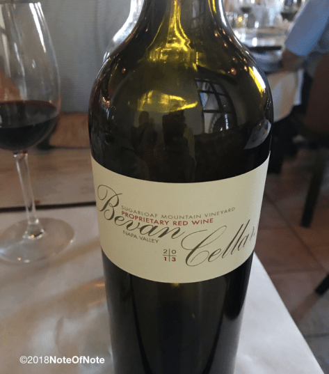 2013 Sugarloaf Mountain Vineyard Proprietary Red, Bevan Cellars, Napa Valley, California, USA.