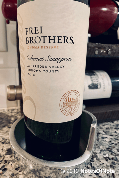 2016 Cabernet Sauvignon, Sonoma Reserve, Frei Brothers Winery, Alexander Valley, Sonoma, California, USA.