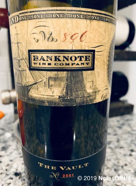 2013 The Vault Red Blend, Banknote Wine Company, Nap Valley, California, USA.