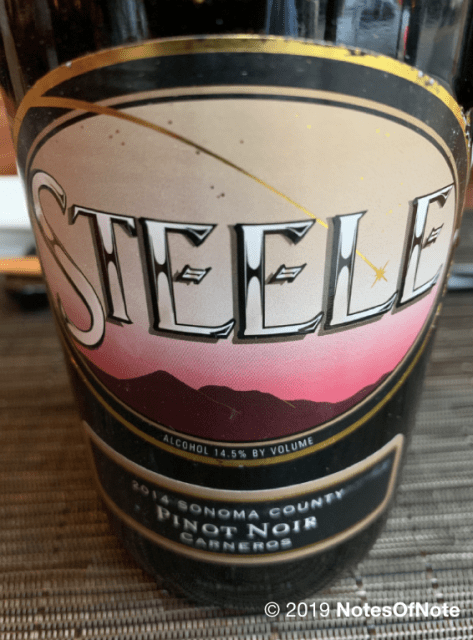 2014 Pinot Noir, Steele Wines, Carneros, Sonoma County, California, USA.