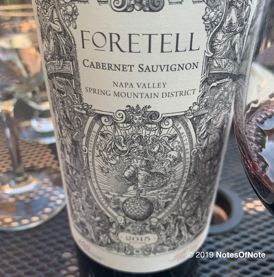 2015 Foretell Cabernet Sauvignon, Terra Valentine, Spring Mountain District, Napa Valley, California, USA.