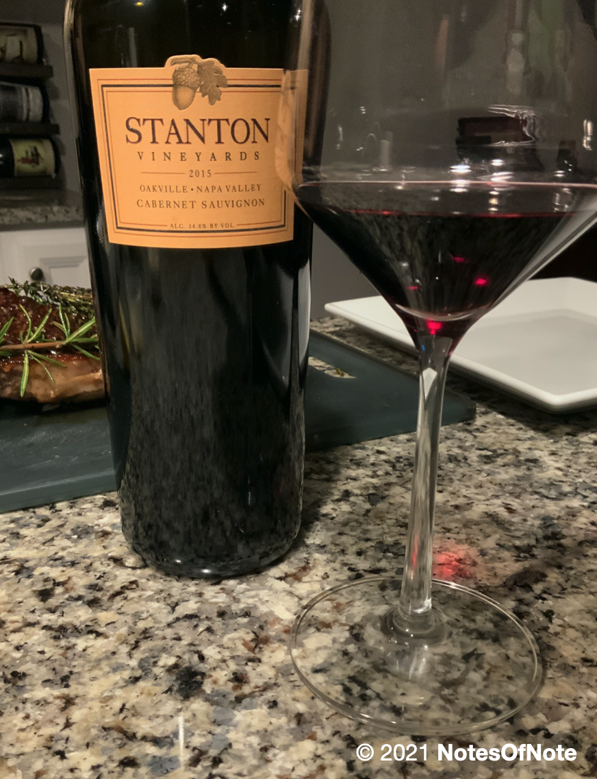 2015 Cabernet Sauvignon, Stanton Vineyards, Oakville, California, USA.