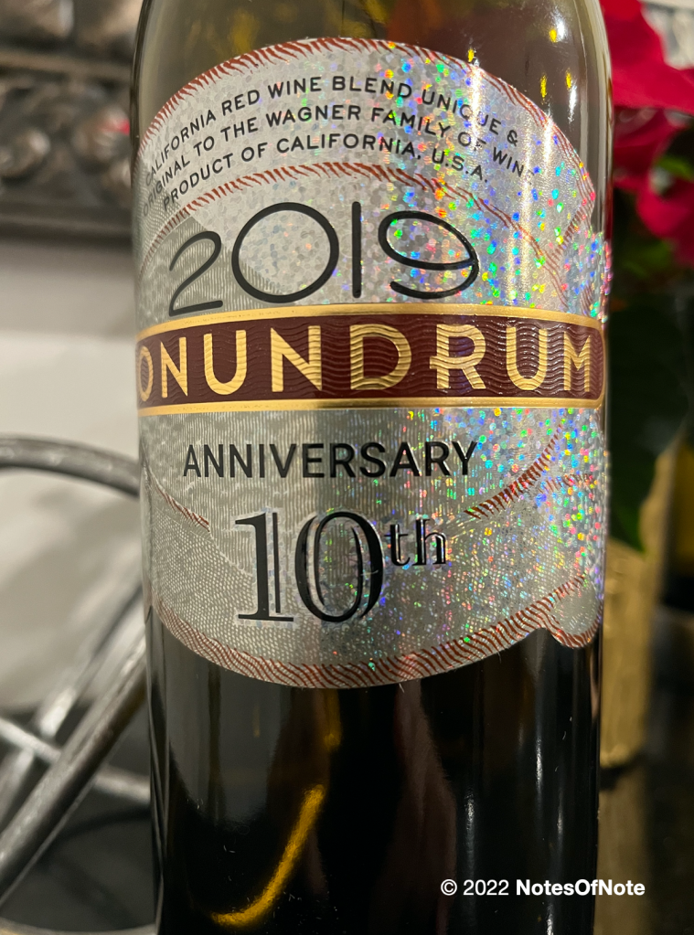 2019 Conundrum 10th Anniversary Red Blend, Wagner Family of Wine, Napa Valley, California, USA.